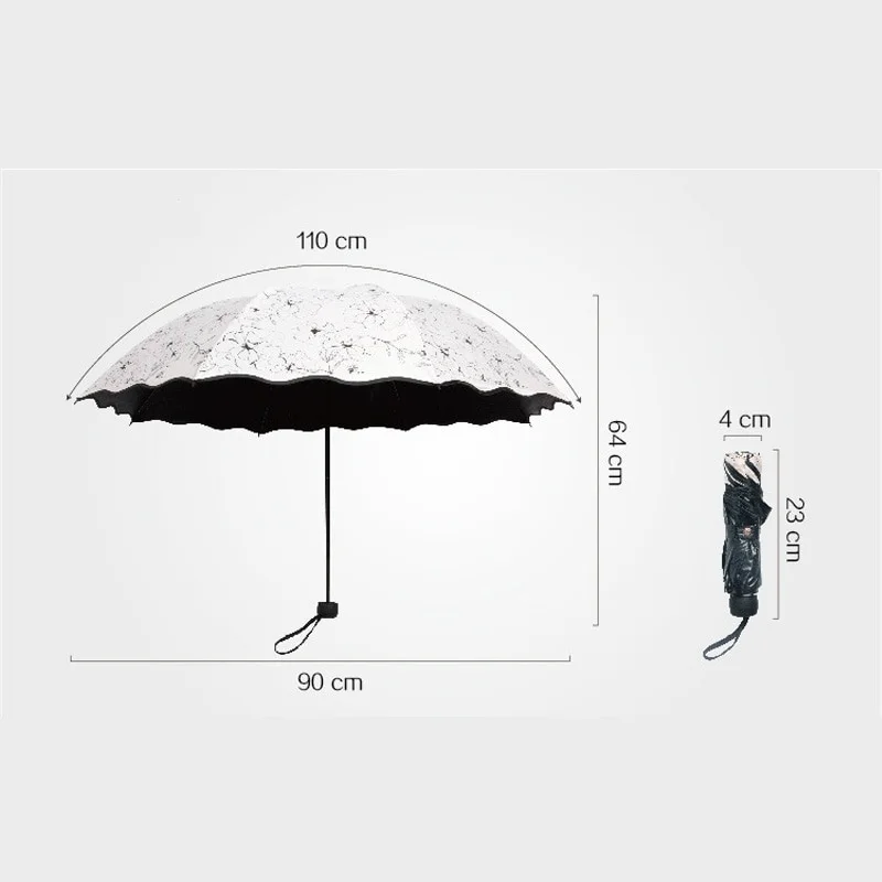 Зонт с защитой от ультрафиолетового излучения зонтик цветами гибискуса модный