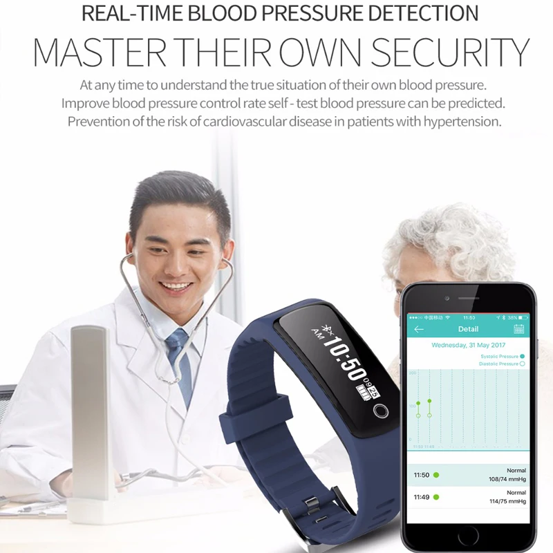 HB06 Смарт-часы для мужчин и женщин монитор сердечного ритма Монитор артериального давления NFC смарт-платный мужской т-браслет контроль доступа для IOS Androin