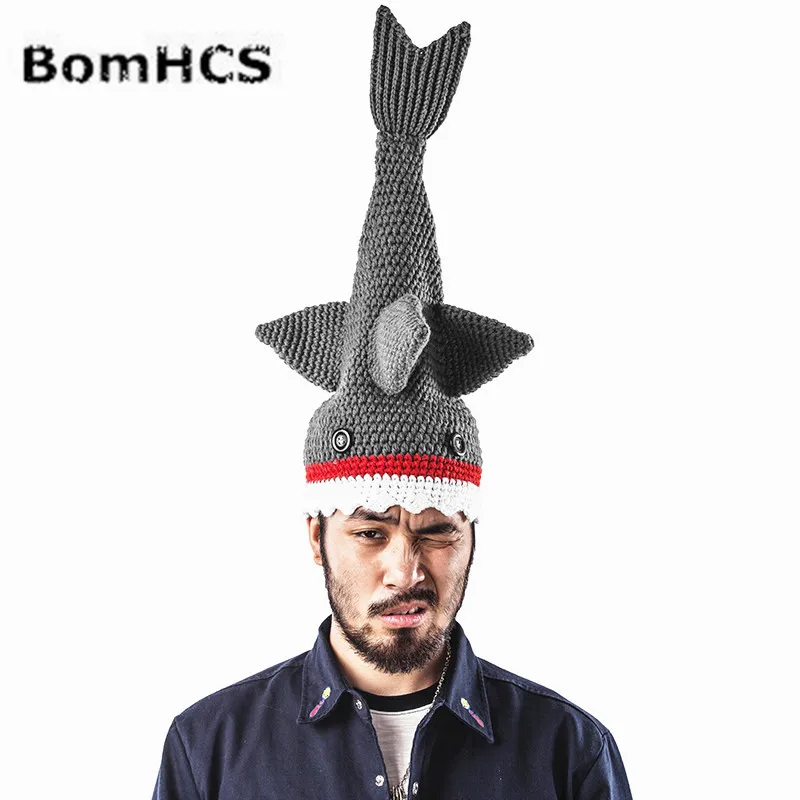 BomHCS Новинка шапка ручной работы вязаная мужская зимняя теплая подарок на