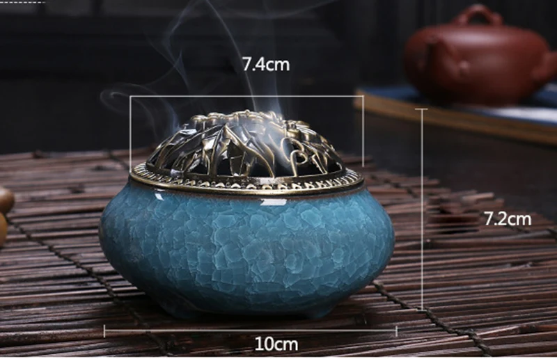 Керамическая горелка для благовоний в стиле ретро винтажная эмалированная