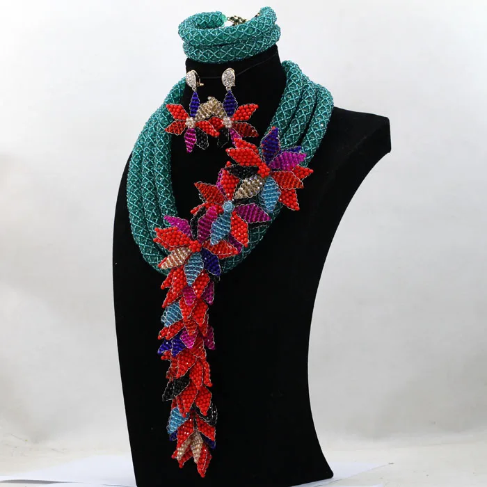 Изумительный армейский зеленый Свадебный нигерийский ювелирный набор