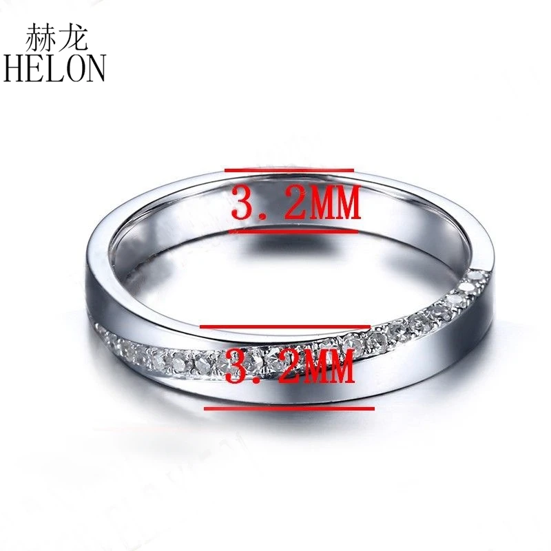 HELON серебро 925 пробы 1/5CT натуральные Алмазы обручальные кольца женские Свадебные Уникальные Модные ювелирные изделия подарочная лента