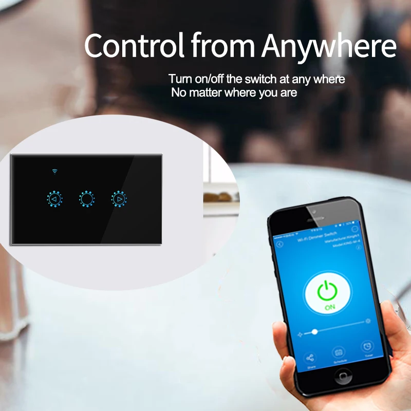 US smart WiFi LED диммер стеклянная панель Пульт дистанционного управления