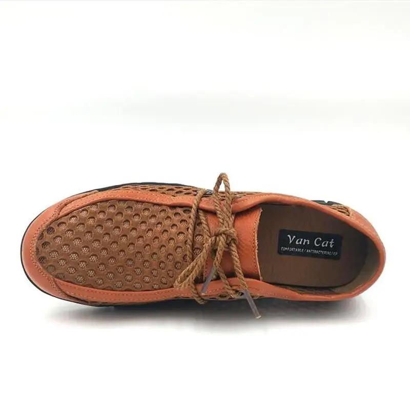 2017 брендовая мужская летняя обувь из сетчатого материала Мужская удобная