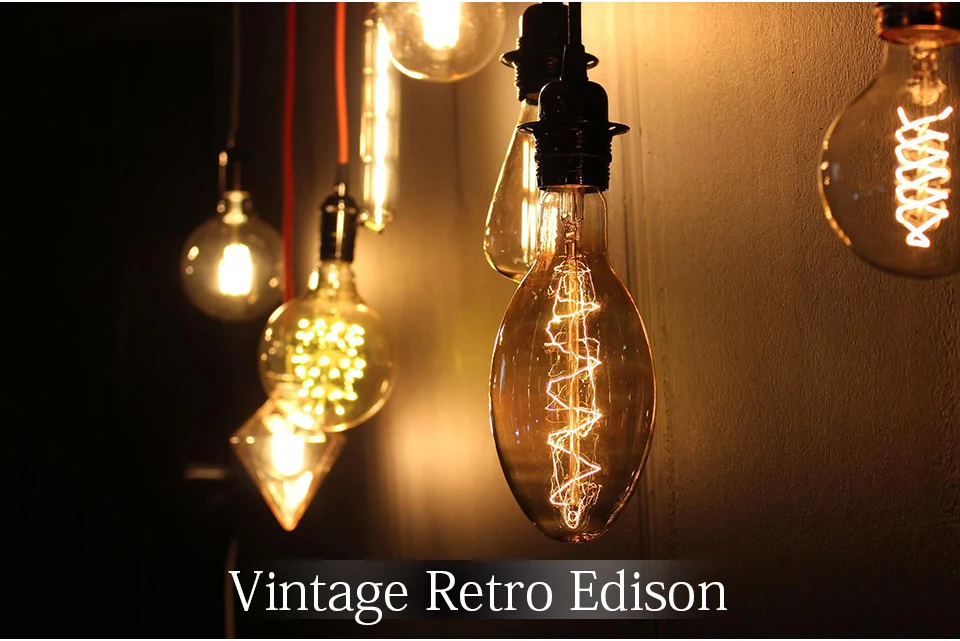 Ретро Edison led светильник лампы E27 220 В 40 Вт ST64 ручной стержень, для кафе гостиная магазин Винтаж промышленная лампа накаливания ампулы светильник лампочка Настенный декор