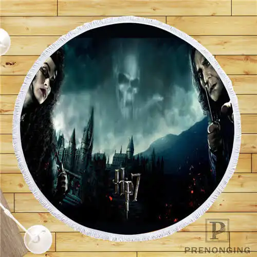 Round beach blanket Пользовательские DIY из микрофибры по индивидуальному заказу ткань harry_potter(1) Круглый пляжный коврик полотенце напечатано по требованию 150 см#19-01-28-4-142 - Цвет: Round beach blanket