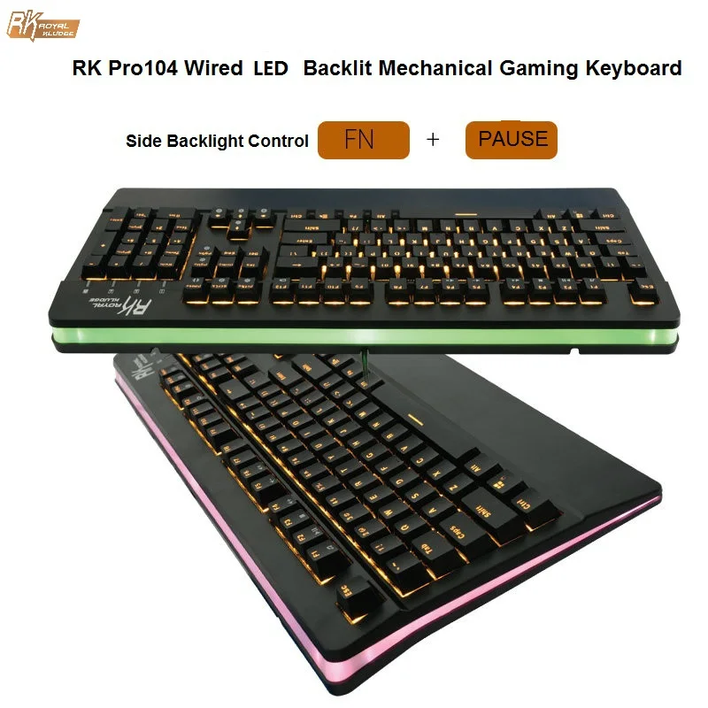 РК pro104 LED Подсветка Механическая игровая клавиатура 104 ключей N Key Rollover клавиатуры