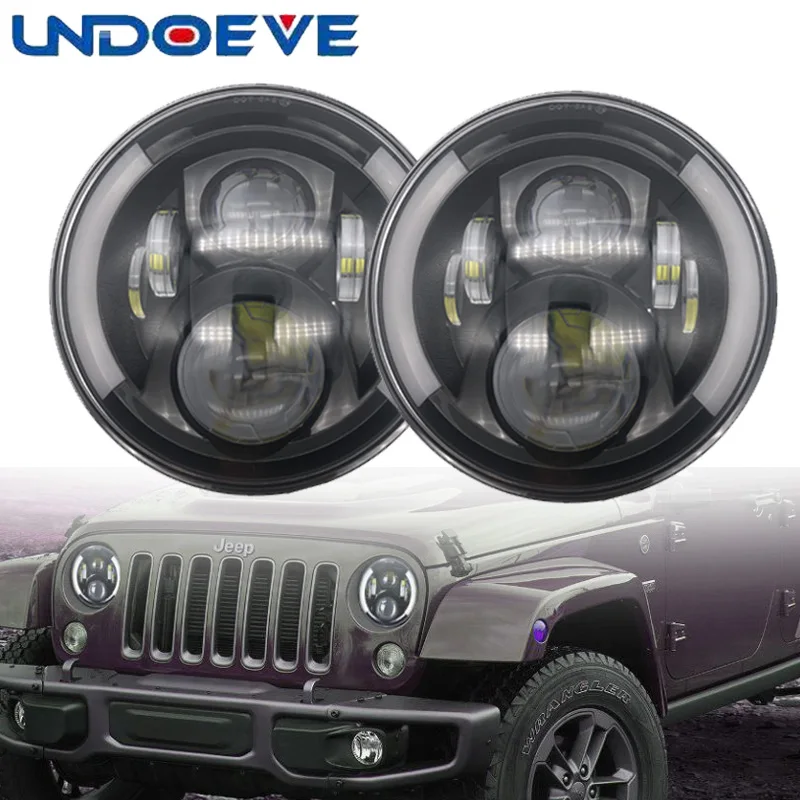 Undoeve 2 предмета ходовые огни 60 ВАТТ машинные Led H4 7 дюймов автомобильные аксессуары
