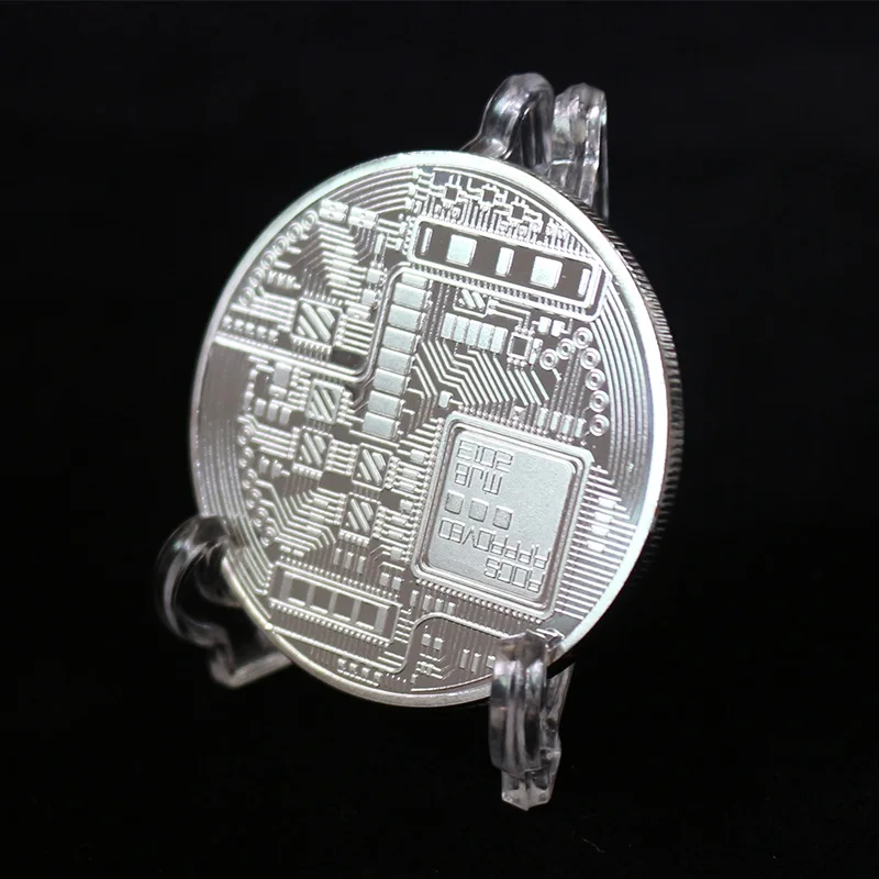 1 шт. Посеребренная монета Биткоин Коллекционная BTC монеты искусство для