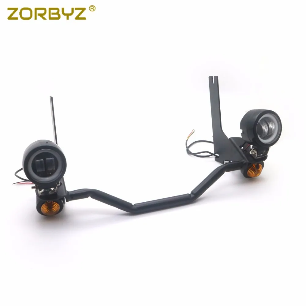 ZORBYZ мотоциклетный передний Точечный светильник, противотуманный, проходящий, ангел, глаз, лампа, крепление, указатель поворота, светильник, бар для Harley Touring Road King 1994-2012