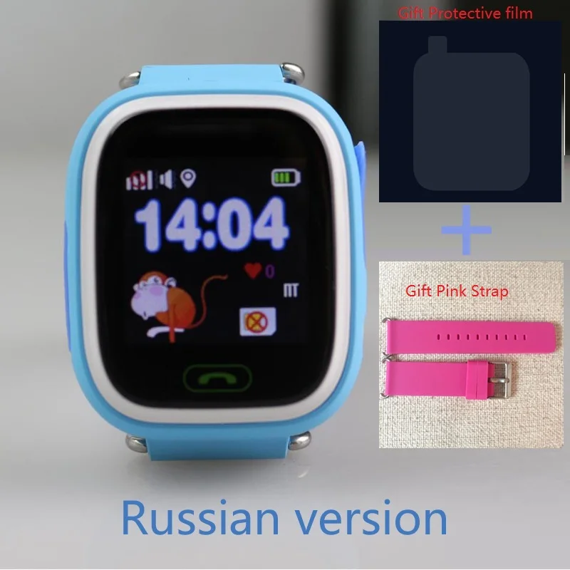 RU Blue ADD Pink Детский Q90 сенсорный экран wifi умные детские часы устройство поиска местоположения gps трекер детские gps часы телефон для детей PK Q100 - Цвет: RU Blue ADD Pink