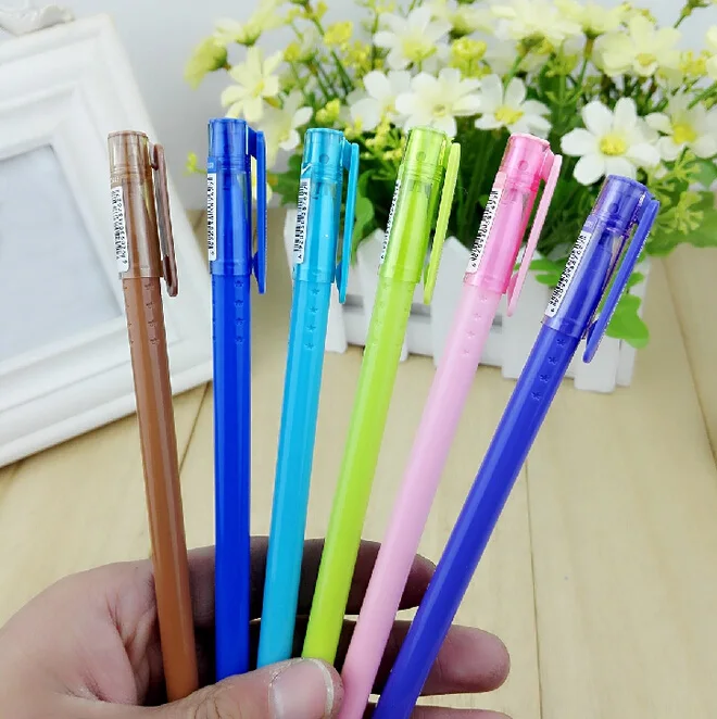 

36 pcs/lot Elegant Candy color 0.5mm Black Ink Gel Pen for school kids stationery supplies(tt-4845)