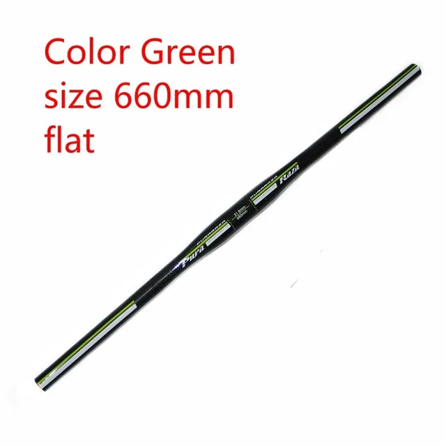 Flat Green 660mm Аутентичный Pura raza полный углеродного волокна горный велосипед ручка MTB руль прямо на плоской крест mtb руль - Цвет: Flat Green 660mm