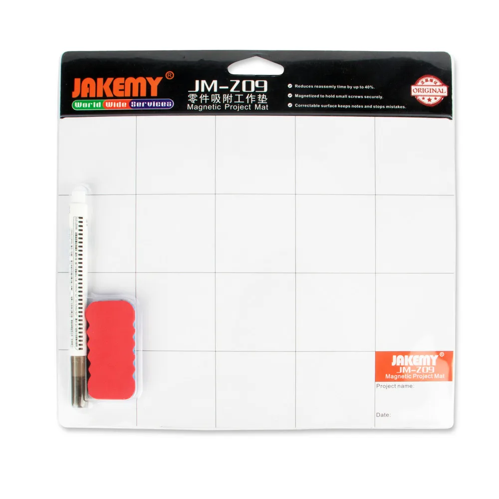 

JAKEMY JM-Z09 Magnetic Project Mat Screw Work Pad with Marker Pen Eraser for Cell Phone Laptop Tablet Phone Repair Tools Mat