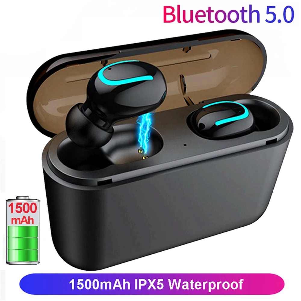Настоящие беспроводные Bluetooth V5.0 наушники 5 0 TWS спортивные с глубокими басами в ухо