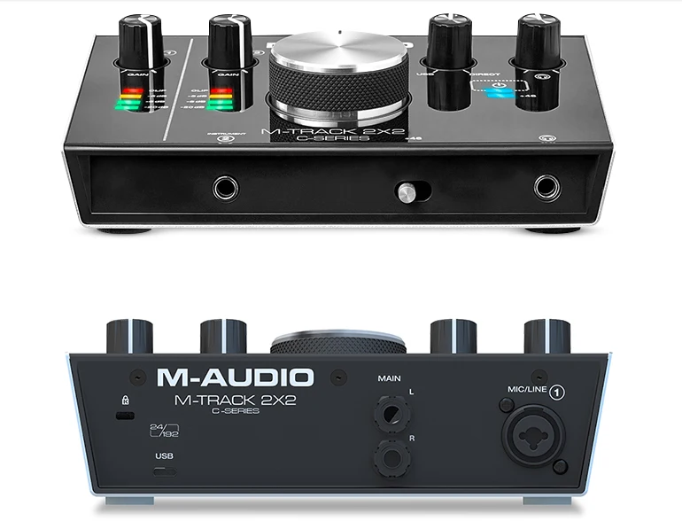 M-AUDIO M-Track 2x2 Профессиональная звуковая карта USB аудио интерфейс внешняя компьютерная звуковая карта 24 бит/192 кГц USB2.0 type-C