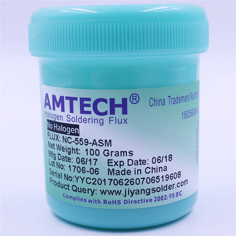 Бессвинцовая паста для припоя AMTECH NC-559-ASM 100 г для smt bga реболлинговая пайка