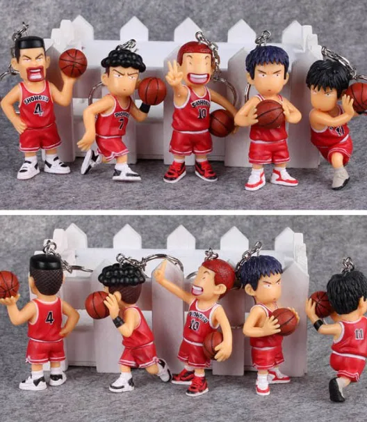 5 шт./лот аниме Slamdunk Брелок фигурка игрушки Slam Dunk Super Slams милый ПВХ брелок Подвески