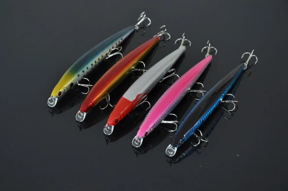 

5PCS Sea fishing Fish long shot Minnow Lure hook baits 14.5cm/18.5g