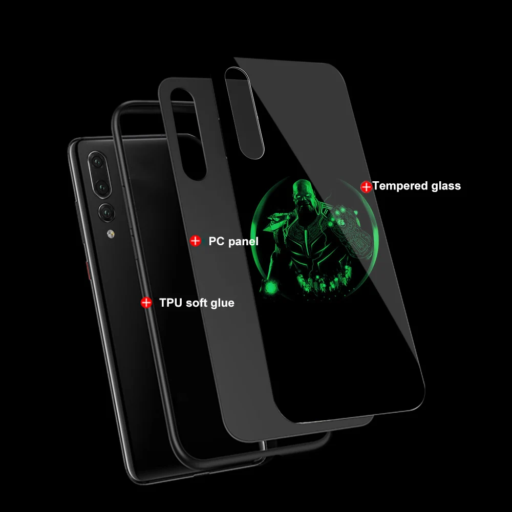 ciciber for Huawei P30 P20 Lite Pro Mate 20 Nova 3e 4e Tempered Glass Cases Back Cover Honor 10 Marvel Iron Man |
