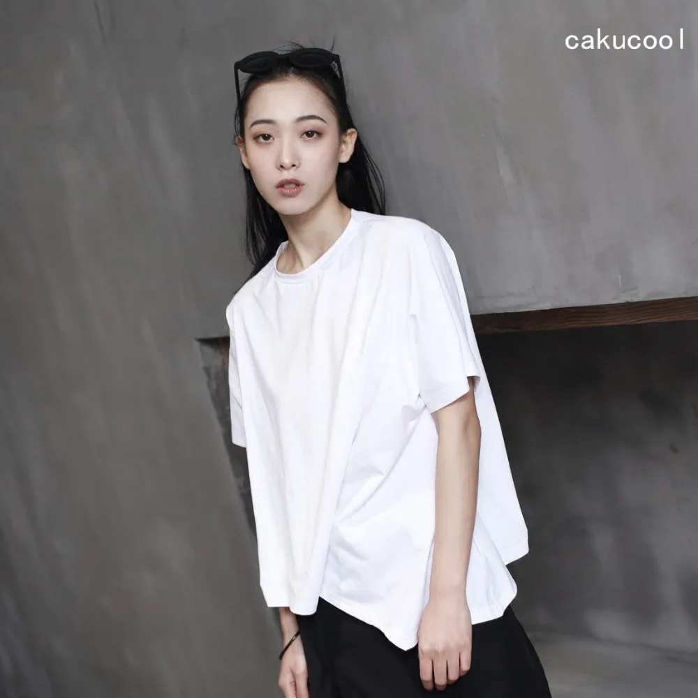 Женская летняя футболка с коротким рукавом и асимметричным дизайном|cotton t-shirt women|t
