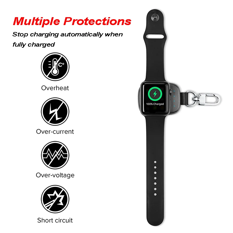 QI Беспроводной Зарядное устройство для Apple Watch 1 2 3 серии 950 mah Зарядные мини-устройства брелок-аккумулятор для зарядные устройства для часов для Iwatch Зарядное устройство