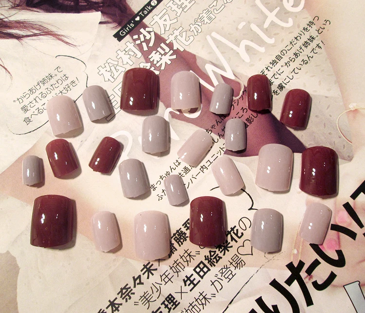 24 шт. изделия для дизайна ногтей цветные накладные ногти Короткие накладки (не