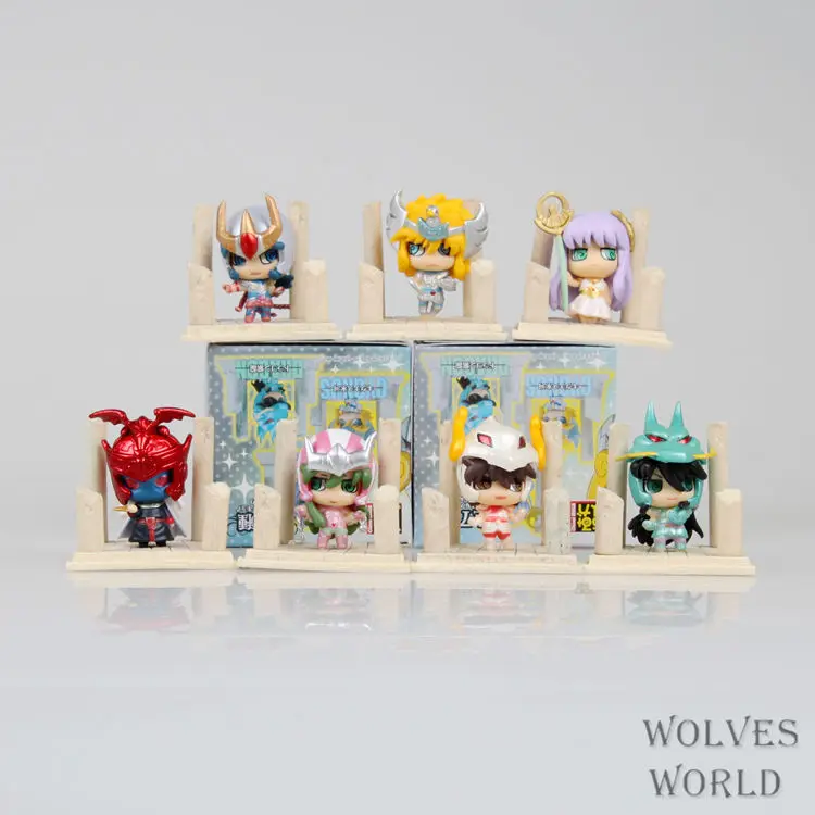 HKXZM Аниме 7 шт./компл. Saint Seiya яйцо коробка Q версия Золотой Зодиак ПВХ Фигурки