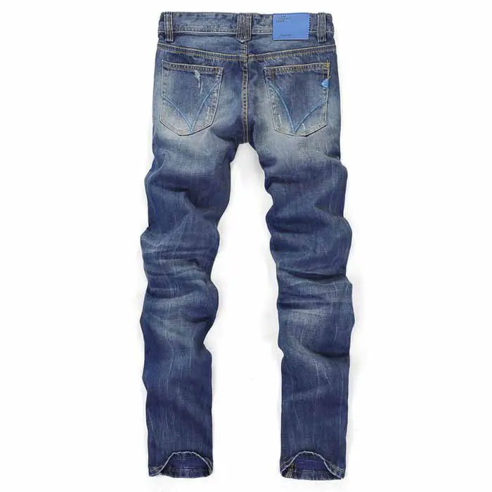 2015 New Straight Men Classic Casual Jeans Blue Color Famous Brand 100% Cotton Men's Fashion Luxury Size 30-42 | Мужская одежда