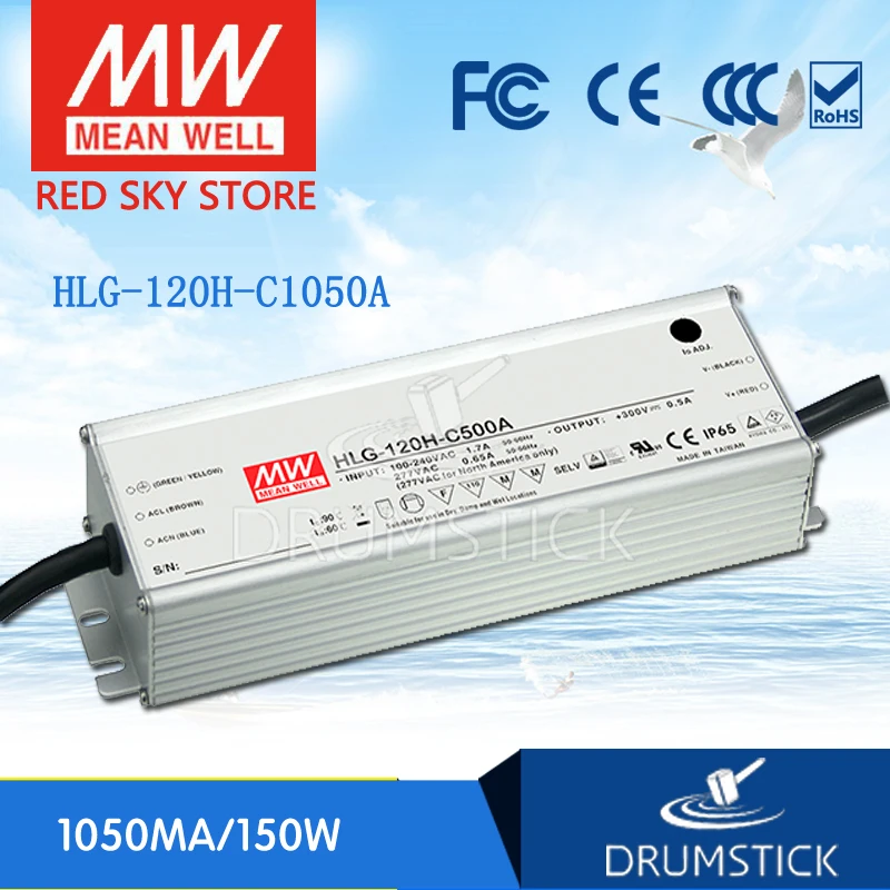 

Steady MEAN WELL HLG-120H-C1050A 74V ~ 148V 1050mA meanwell HLG-120H-C 155.4W LED Driver Power Supply A Type