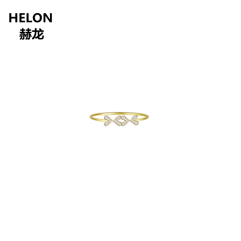 Solid 14k Yellow Gold Natural Diamonds Engagement Ring Women Wedding Band Party Fine Cute Romantic | Украшения и аксессуары