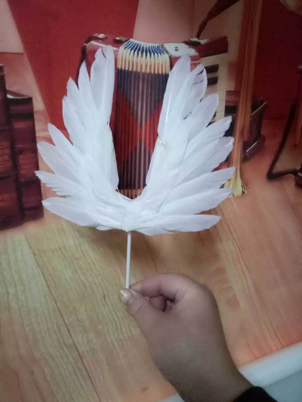 Новый шикарный Ангел белое перо крыло украшение торта Рождественская елка