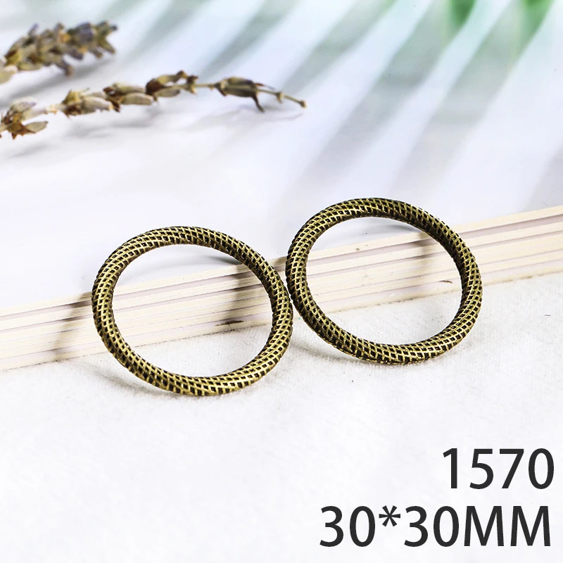 

30*30mm 5pcs Circle Alloy Pendant For Diy Jewelry Making 2 Colors Antique Silver Antique Bronze No.1570