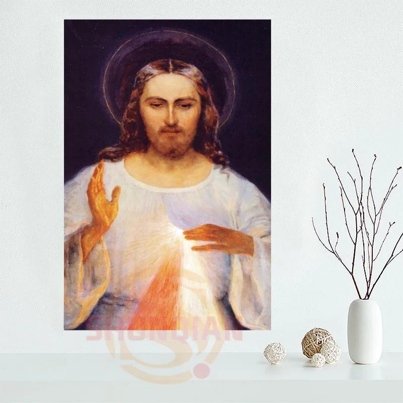 ShunQian Mercy of Jesus Poster Custom Home Decor modern For Bedroom Cloth Canvas | Дом и сад