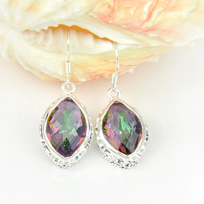 Сумасшедший новинка винтажный стиль серьги радуга мистик топаз сережки для