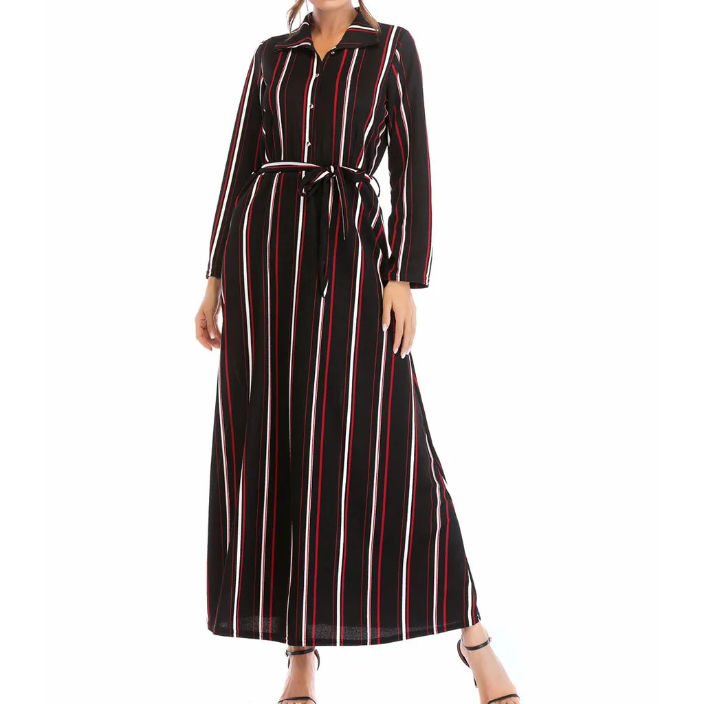 Новое платье женское 2019 повседневное свободное с отложным воротником длинный