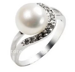 Женское серебряное кольцо с жемчугом на палец европейские ювелирные изделия