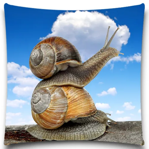 Симпатичная наволочка хлопок с рисунком улитки полиэстер Декор для дома или