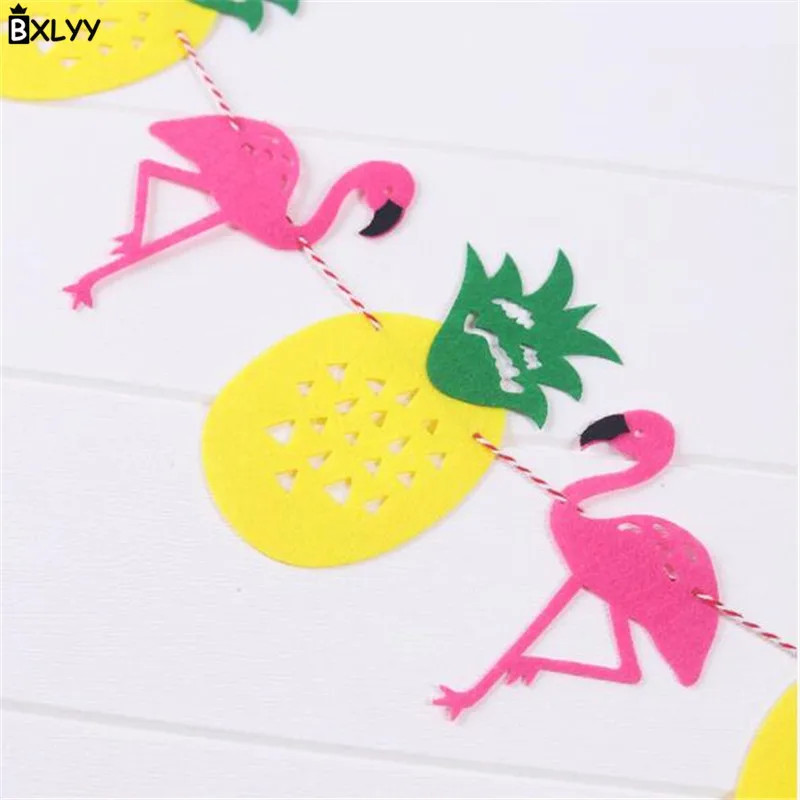 BXLYY Hot Flamingo Party Decoration Happy Birthday Banner Pull Flag Wreath Hawaiian Supplies New Year Home Decoration.7z | Дом и сад