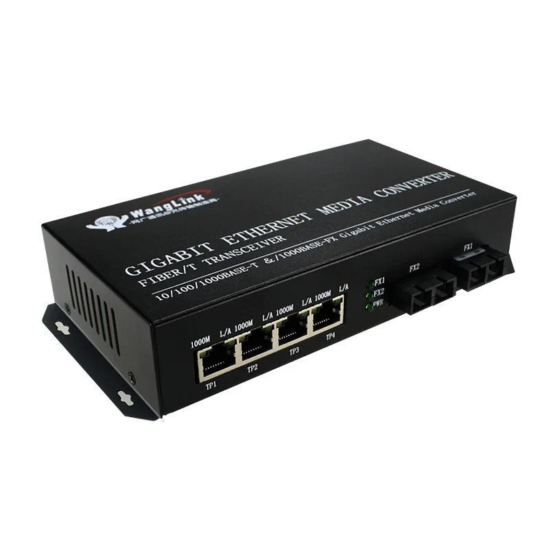 10/100/1000 м 4 порта ethernet RJ45 2 волоконно-оптического мульти-режима 550 нм