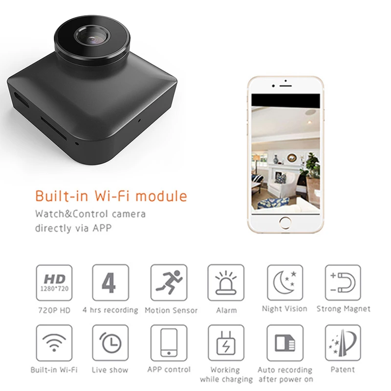 Wifi HD Wireless Flexible Camera IP/AP Motion Detection Night Vision Sensor P2P Home Security Remote Control Video Cam | Электроника