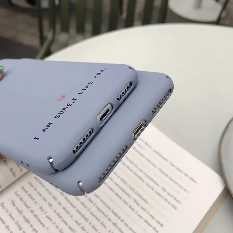 Твердый цветной чехол для телефона в стиле ретро с буквами Корейском iPhone 7 Puls 6 6S 8 X