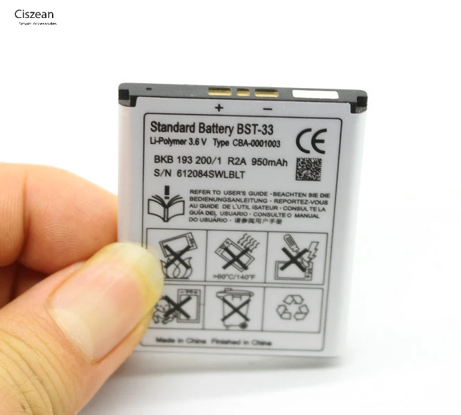 Ciszean 2 шт./лот BST-33 запасная часть телефона Батарея для K530 K790 K790i K790C K800 K800i K810i K818C W595C