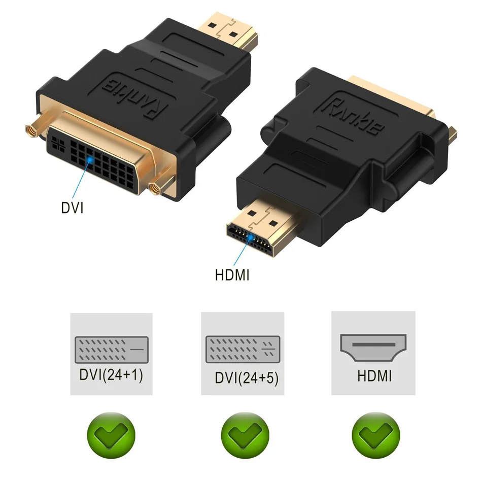 2 шт. DVI HDMI конвертер адаптер 24 + 5 Мужской к Женский для HD ТВ ЖК дисплей компьютер dvd