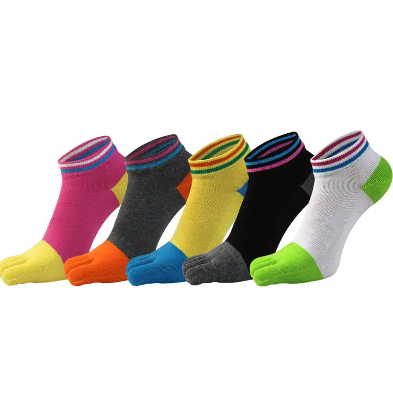 Multicolor Новинка; kawaii; Хлопковые женские носки с пятью пальцами; Лидер продаж; модные высококачественные носки с пальцами; Повседневные Дышащие носки с пятью пальцами; 5 пар - Цвет: Multicolor