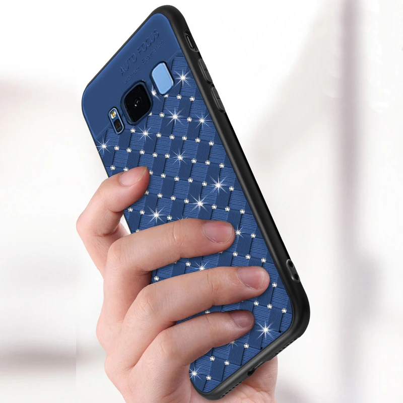 KaiNuEn glitter diamond 3D coque cover case For Samsung galaxy s8 S 8 Plus S8Plus Silicone luxury on Silicon back Phone cases |