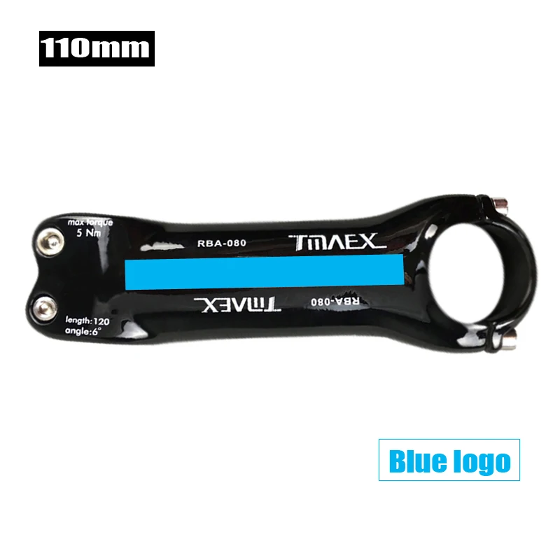 Blue 110mm TMAEX углеродный стержень, полностью углеродный велосипедный стержень, светильник для шоссейного велосипеда, вес руля MTB, 6 градусов и 31,8 мм, Аксессуары для велосипеда, ультра светильник - Цвет: Blue 110mm