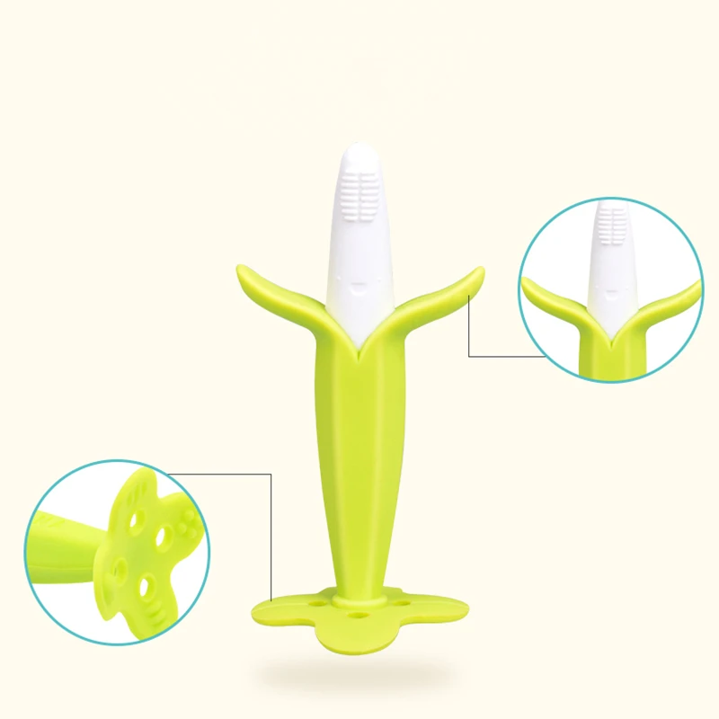 Детская силиконовая учебная зубная щетка BPA Free Corn Shaped безопасный Прорезыватель