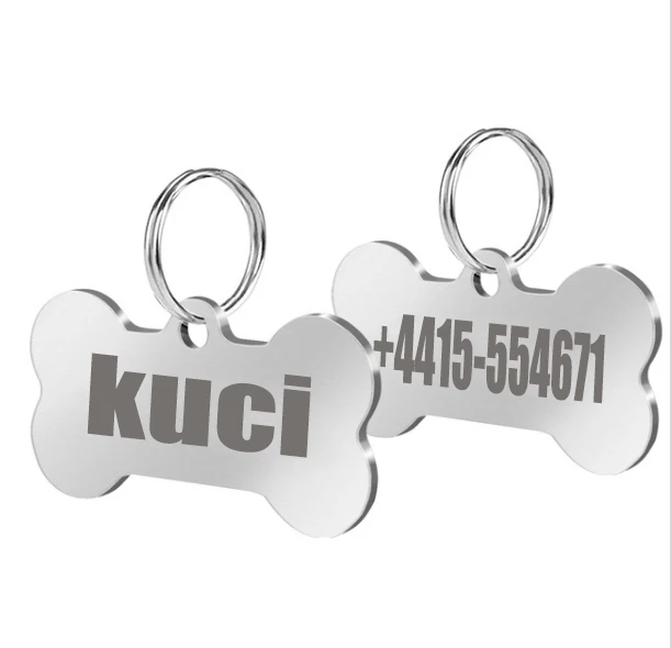 Stainless Steel Dog Tag Customized Cat ID Tags Engraved Personalized In Pet Collars For And Free Engraving | Дом и сад