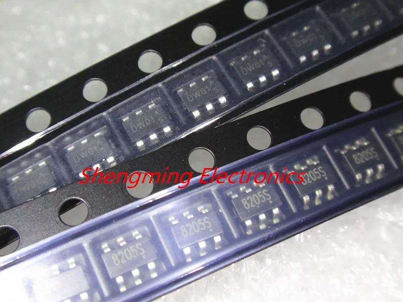 10pairs DW01+ 8205S combination SOT-23-6 battery protection chip 20pcs/lot | Электронные компоненты и